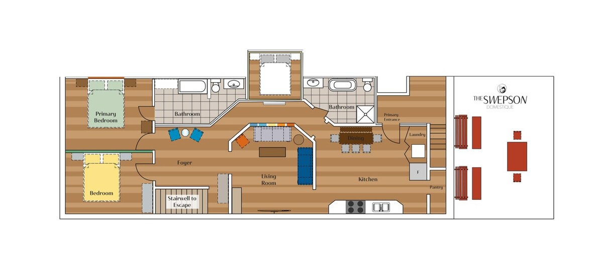 KING Sleep8 4Bed 3BR 2BA Swepson Domestique 201