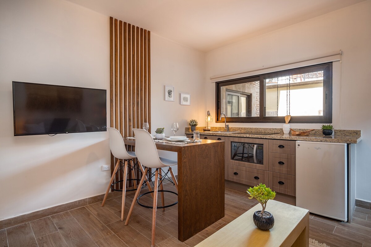 Dining area and kitchen