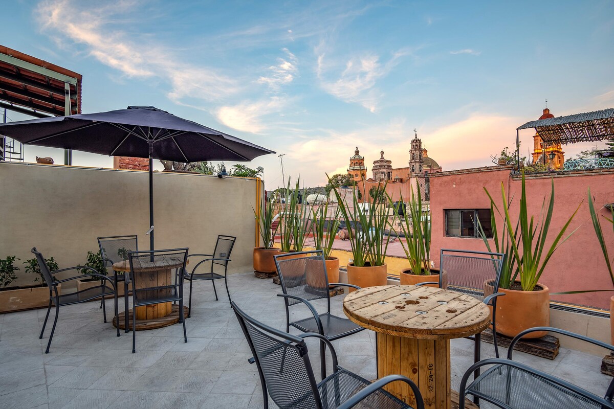 Shared rooftop terrace
