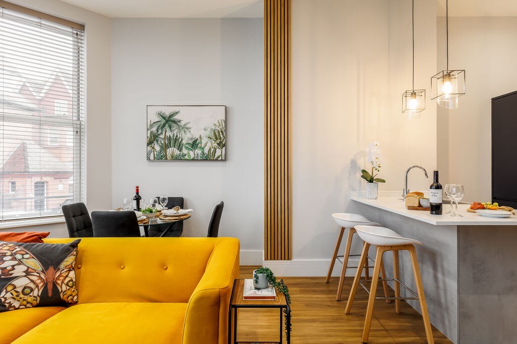 Classy, Coastal 1-Bed Apt w/ Free Gym & Wi-Fi