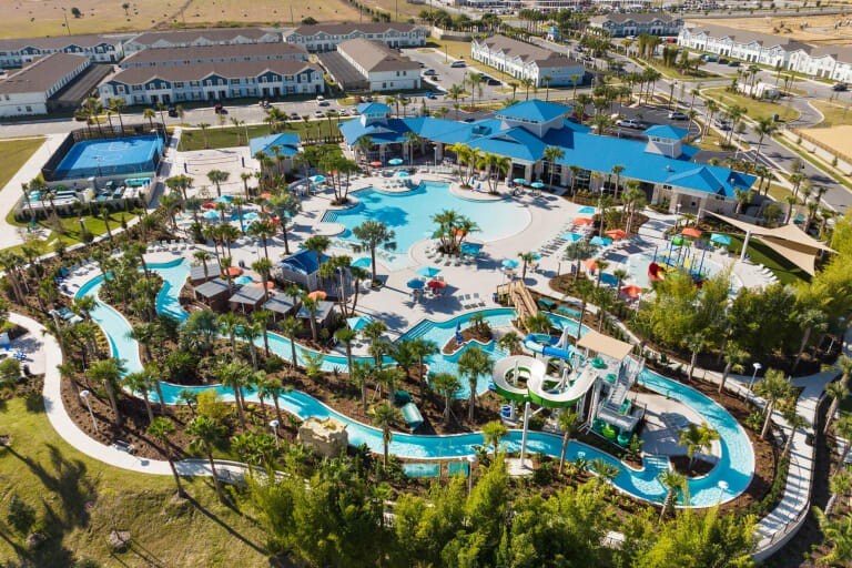 Large water park and pool area