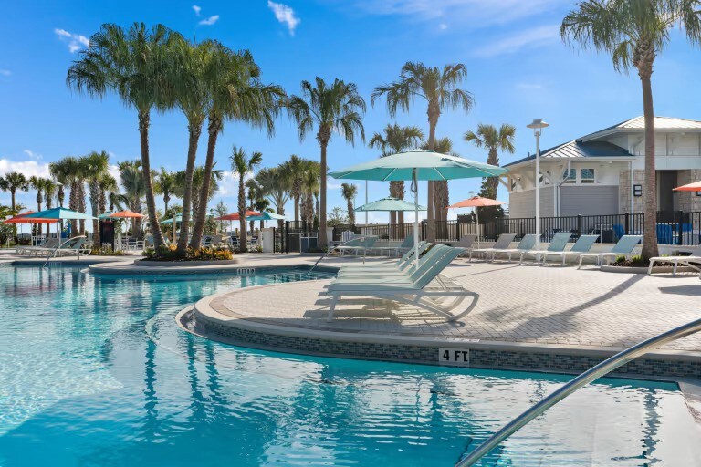 Large pools and sun loungers