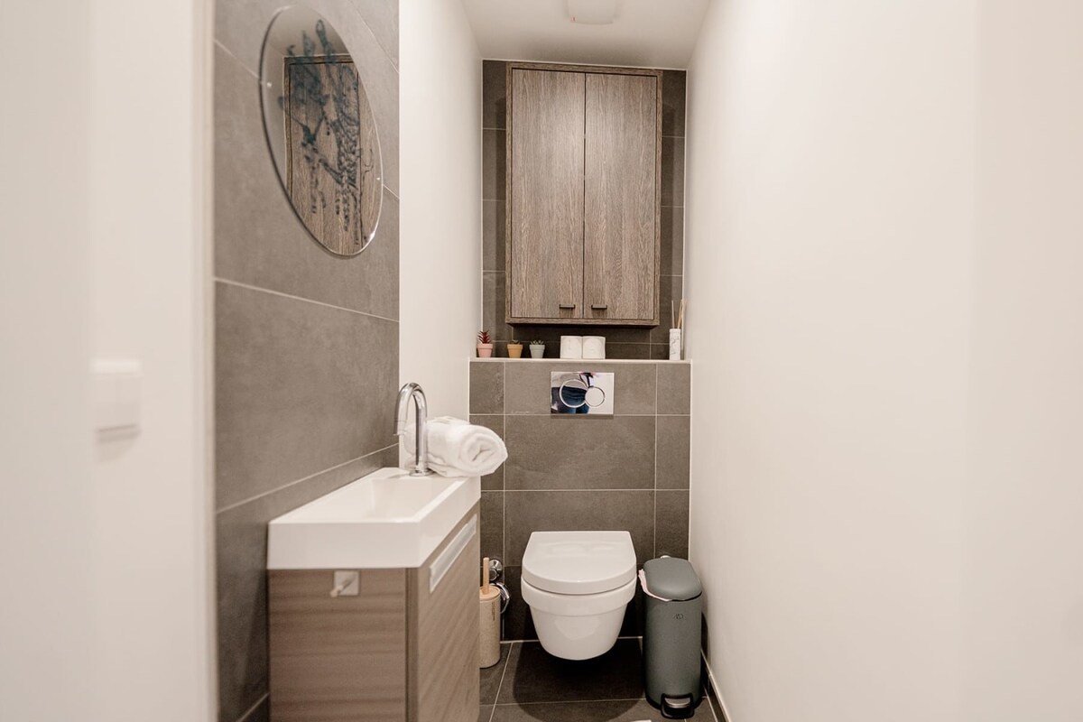 There's a half bathroom too for convenience