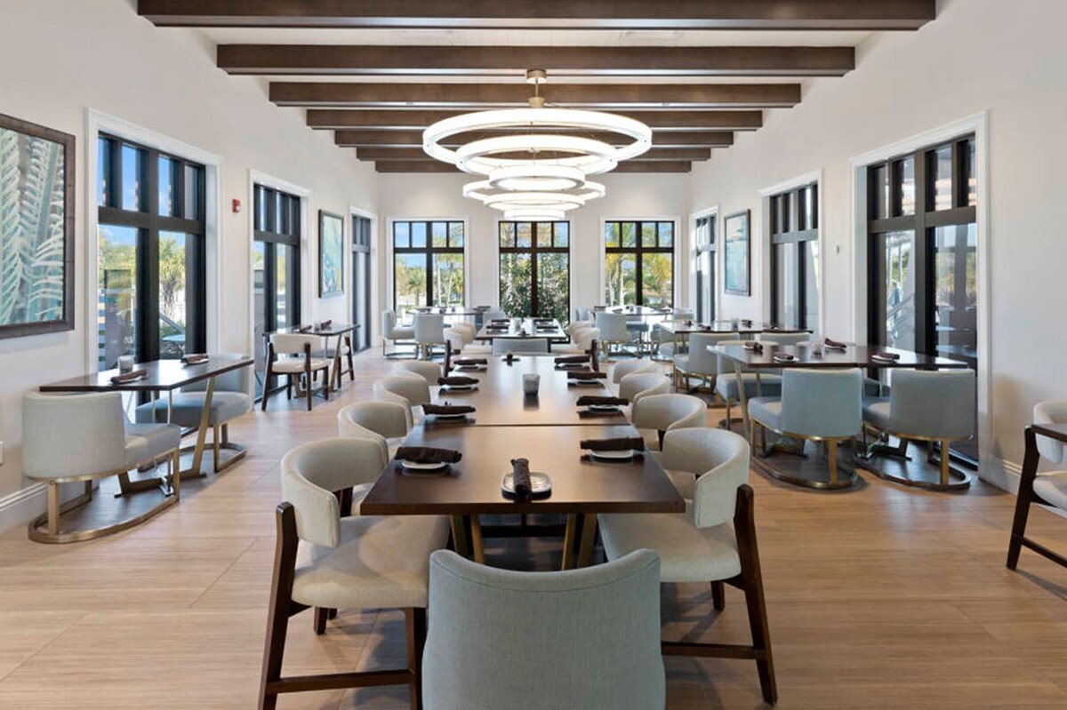 Sophisticated Dining Room With Ample Seating For Group Meals