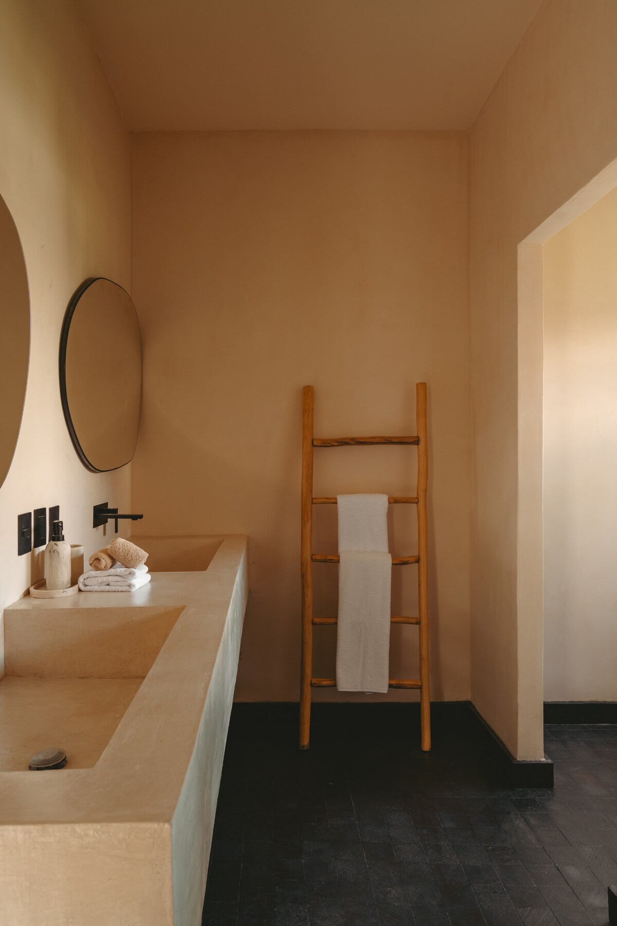Spacious and bright master bedroom bathroom.