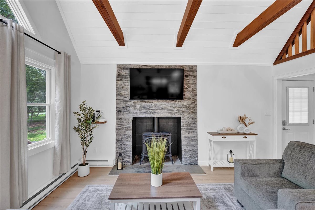 Modern Pocono Chalet | Vaulted Ceilings | Hot Tub