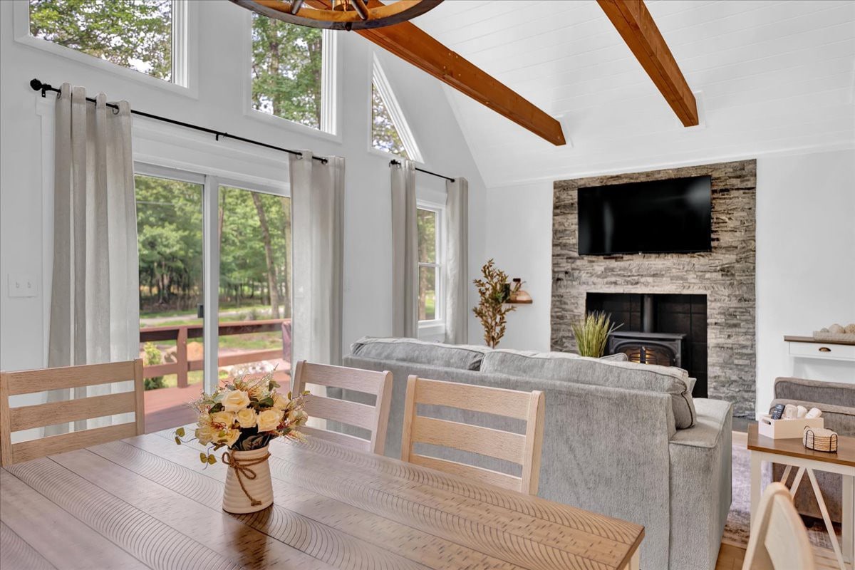 Modern Pocono Chalet | Vaulted Ceilings | Hot Tub