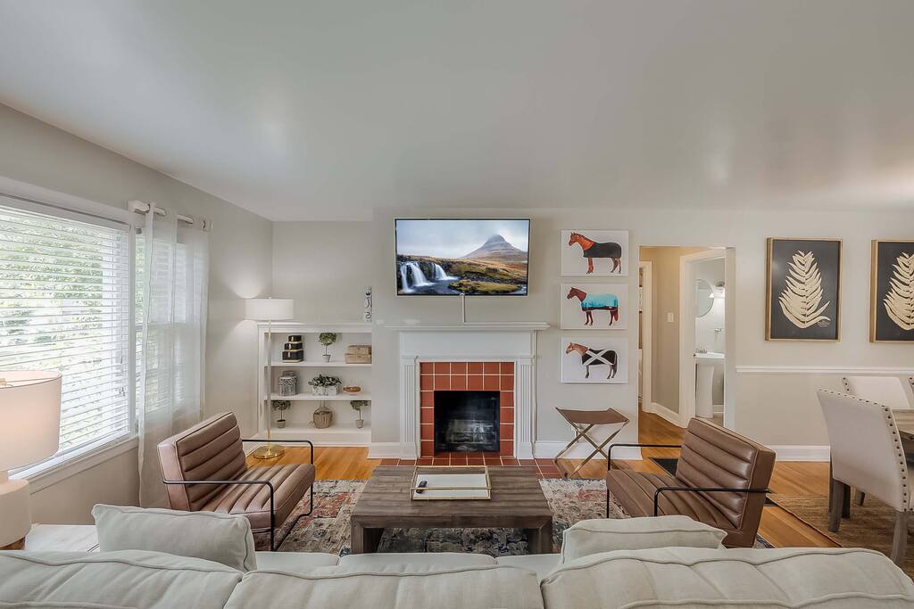 The heart of the home, this open-concept living room is designed for connection and comfort, featuring a versatile sleeper sofa that allows everyone to relax, gather, and stay with ease.