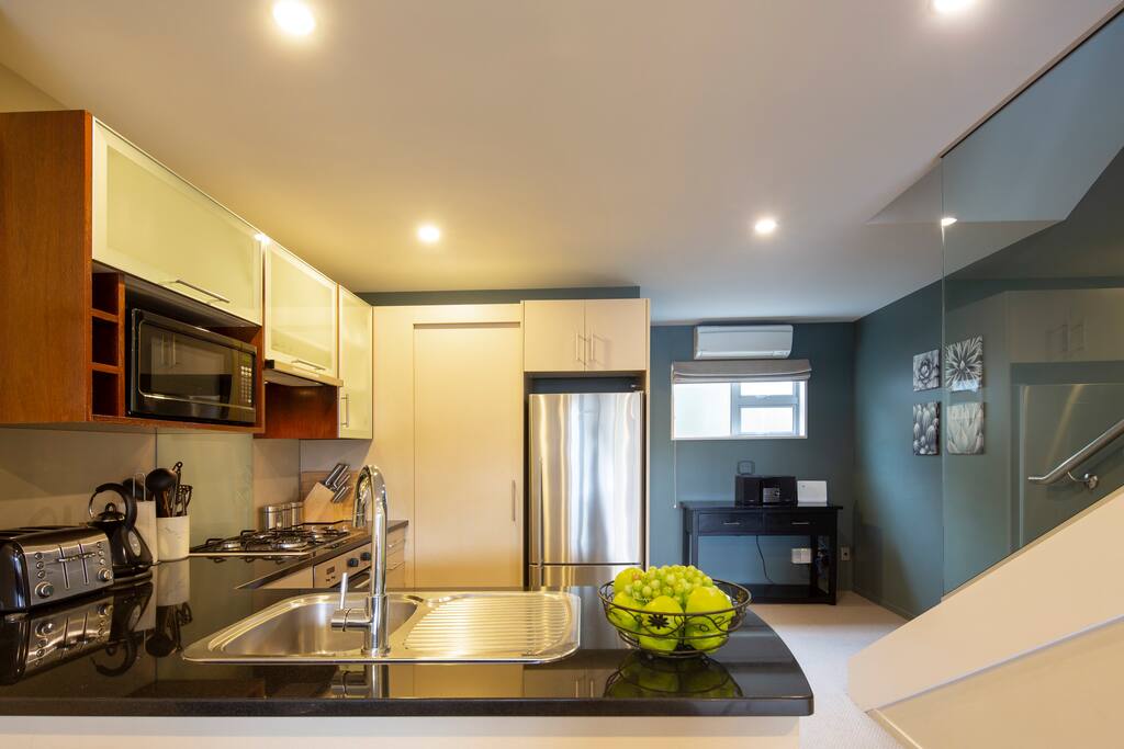 Kitchen amenities provided at our self contained accommodation - Queenstown, NZ