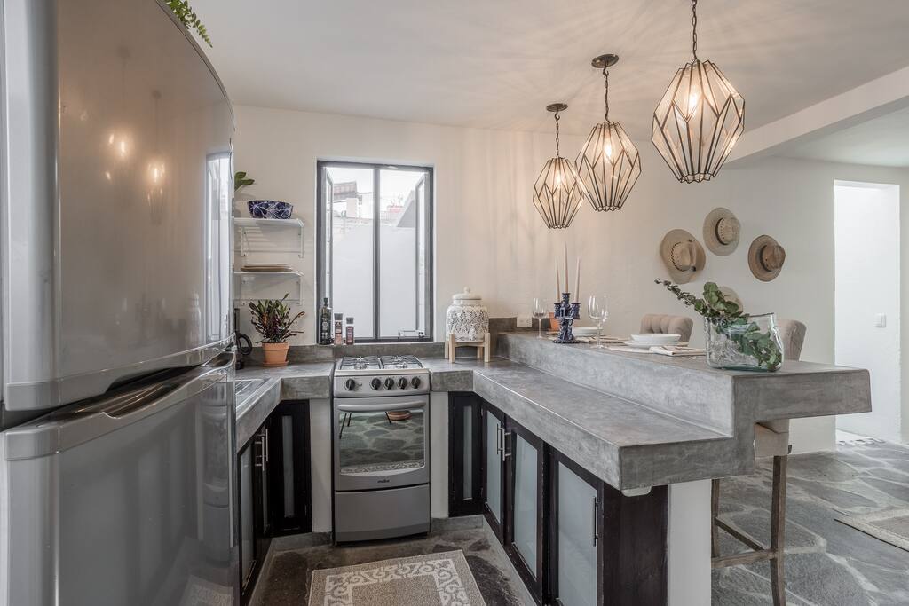 Full-Size Kitchen with Refrigerator, Stove and Oven