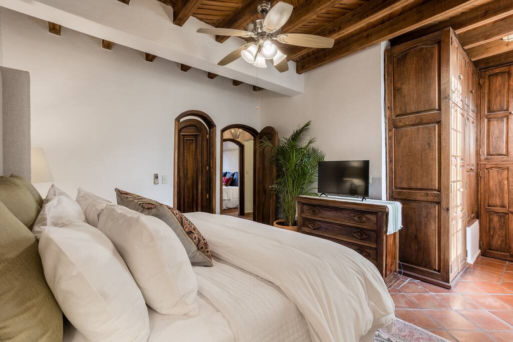 King-size Bed with Full-size Closet & TV