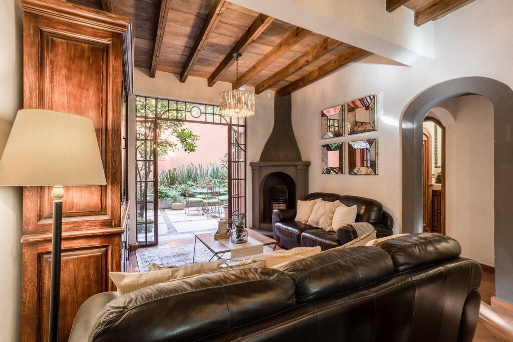 Living Room with Outdoor Garden Terrace