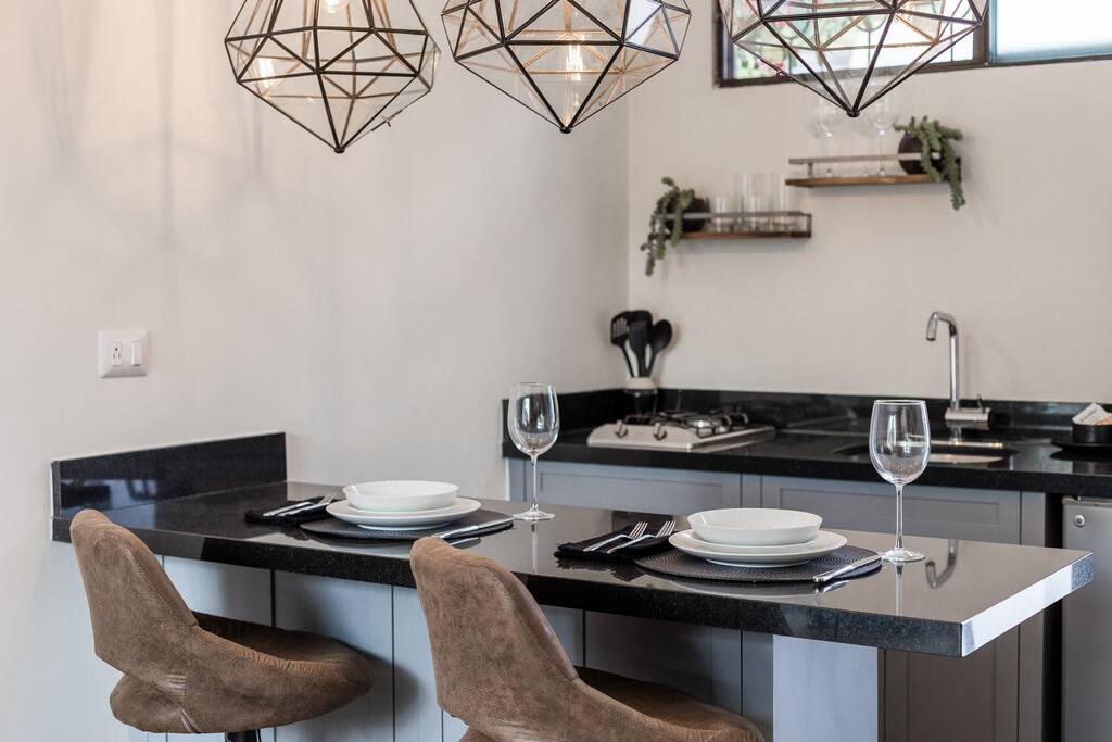 Kitchen and Dining Area with Dining Essentials