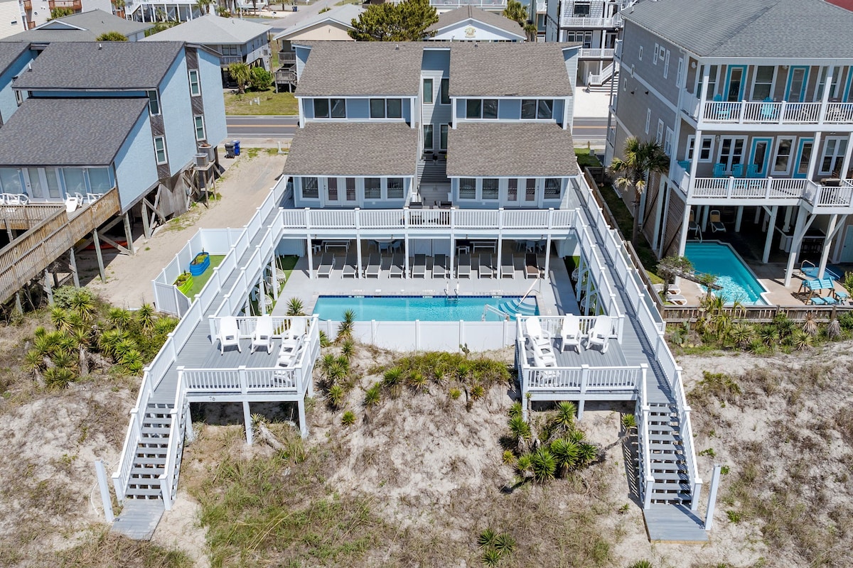 Oceanfront Oasis Sleeps 48! Golf Carts Heated pool — Ocean Isle Beach, NC — vacation rental
