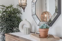 Bedroom Details with Dresser and Mirror