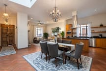 Elegant indoor dining and living room